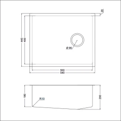 Кухонная мойка EMAR EMB-540(UN) Золото PVD