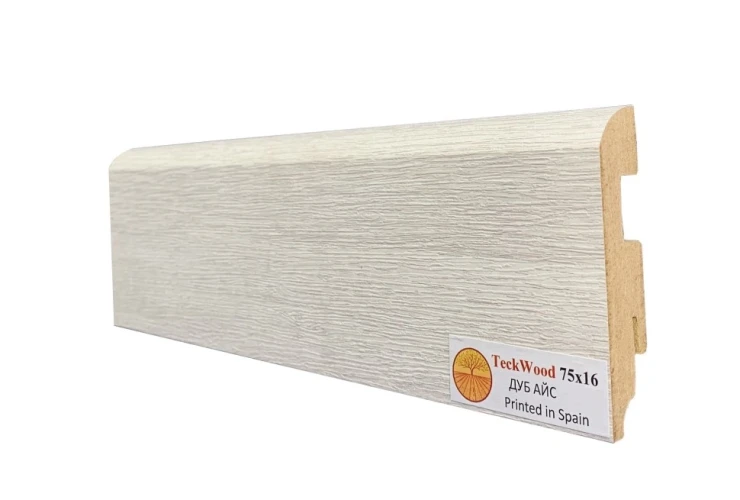 Плинтус МДФ Теквуд / Teckwood 75мм Дуб Айс на otdelka1.ru
