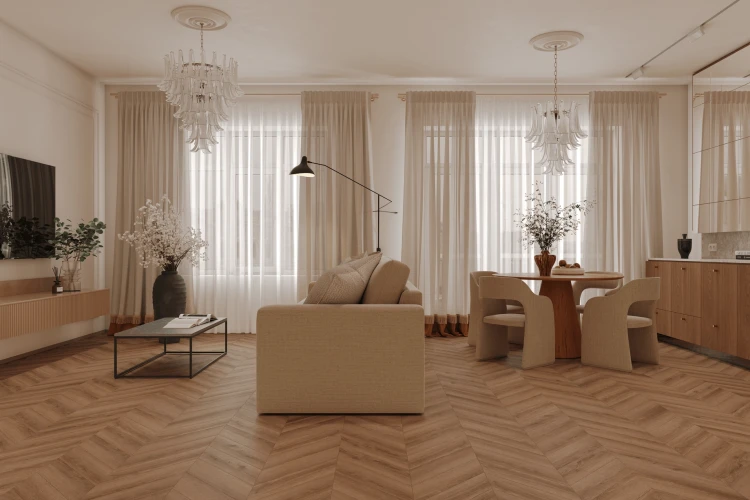 Кварц-виниловый Ламинат Tulesna Art Chevron 1011-5 Unico на Otdelka1.ru